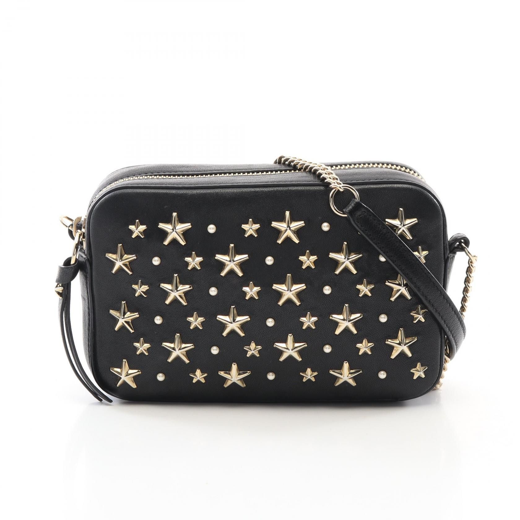 Jimmy Choo Jimmy Choo Leather Shoulder Bag Leather Shoulder Bag P4H3Vq in Black, Women's