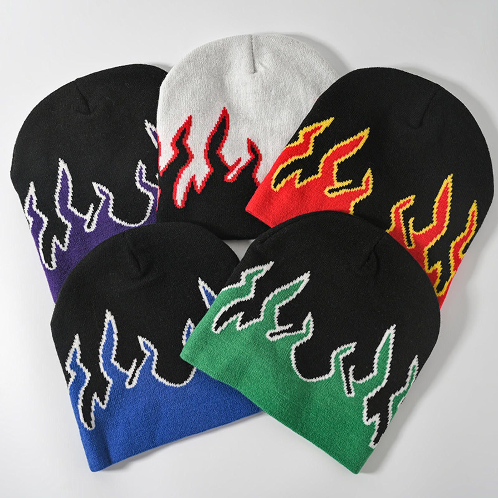 Japanese Brand Flame Graphic Beanie Hat Size ONE SIZE - 12 Thumbnail
