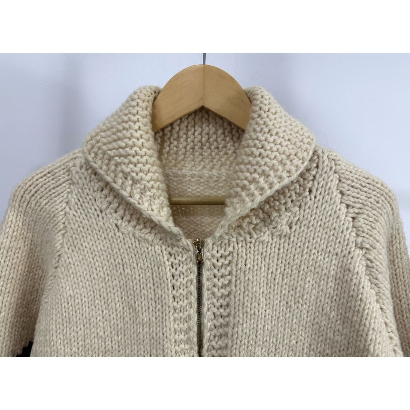 Vintage VTG 50s Duck Pleasant Cowichan Heavy Knit Cardigan Sweater W/ Pockets XL Mens Cream Vintage Rare True 50s Decade Classic Cardigan Sweater Size US XL / EU 56 / 4 - 7 Thumbnail