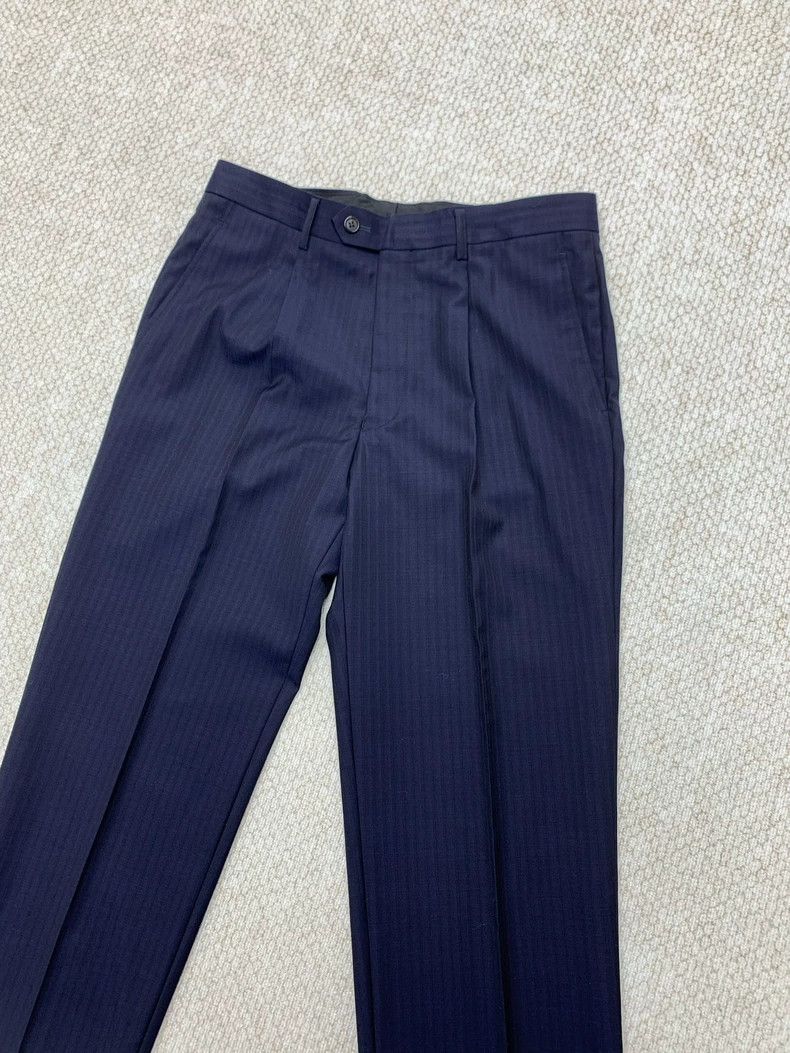 Other LORO PIANA Dark blue and dark red stripes, wool dress trou Size US 32 / EU 48 - 2 Thumbnail