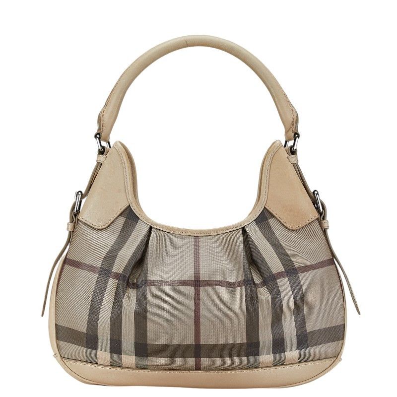 Burberry Burberry Burberry Check PVC Leather Handbag Canvas Handbag in Very Good Condition Size ONE SIZE - 1 Thumbnail
