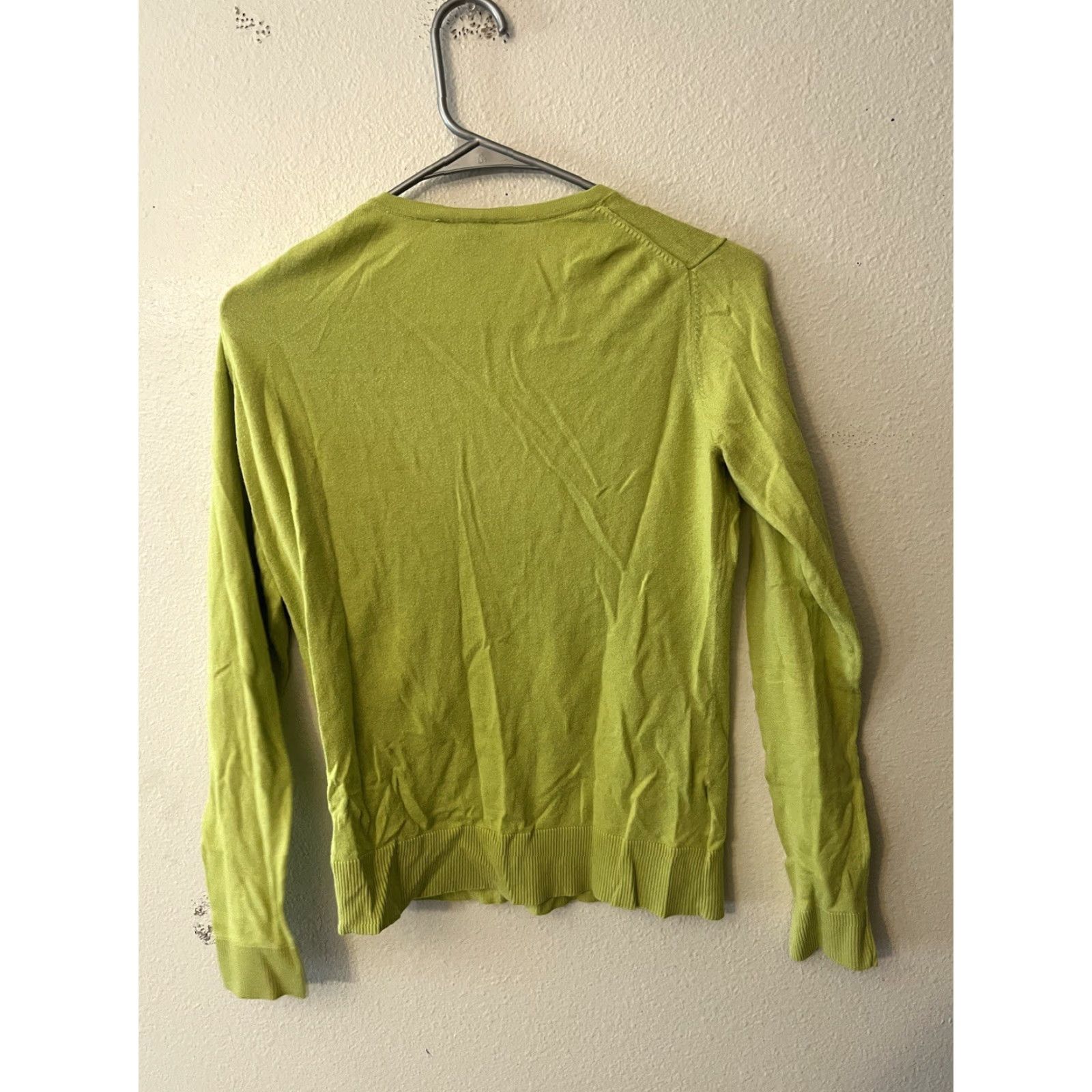 Loft LOFT Women's Cardigan Sweater Small Green Regular Fit Long Sleeve Open Breathable Lightweight Casual Workwear Size S / US 4 / IT 40 - 2 Thumbnail