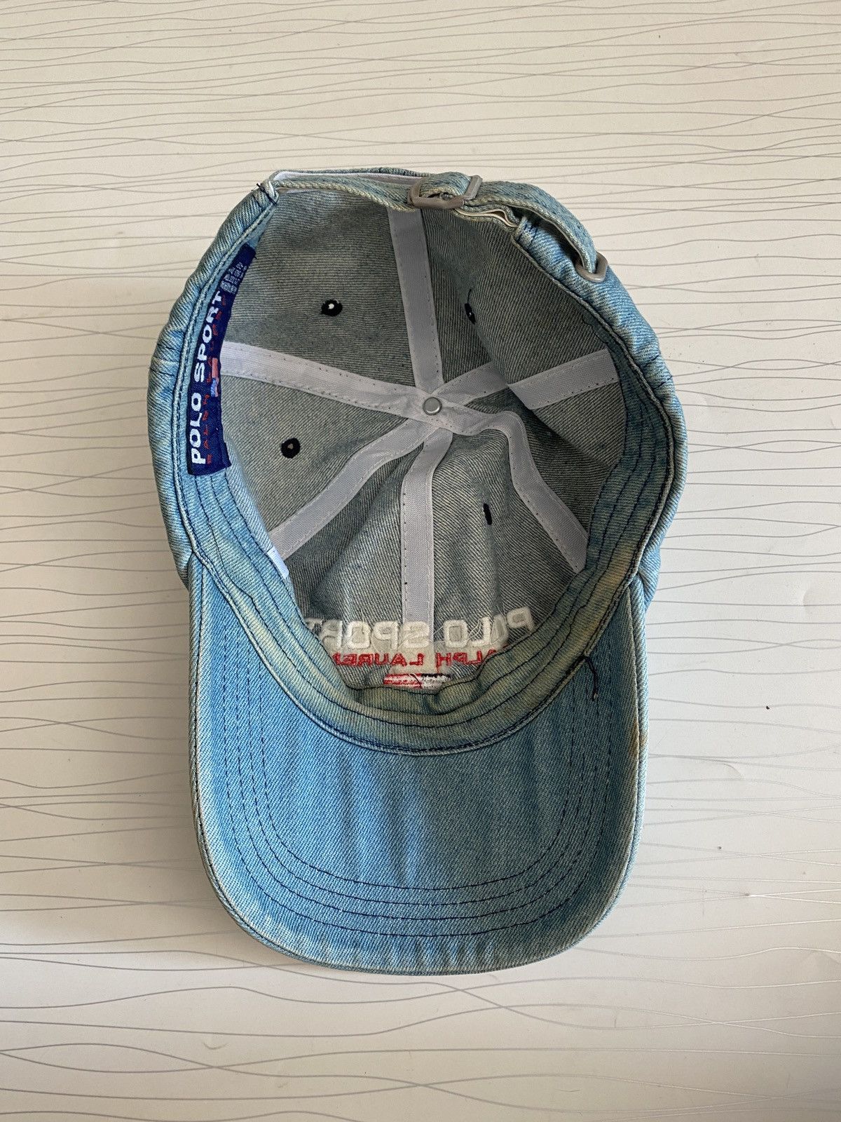 Polo Ralph Lauren 💥Vintage Polo Sport Denim Cap Size ONE SIZE - 8 Thumbnail