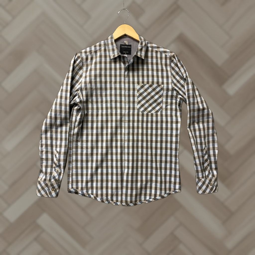 Calvin Klein Calvin Klein Dress Shirt Men’s S Multicolor 100% Cotton Non-Iron Long Sleeve Size 36R - 1 Thumbnail