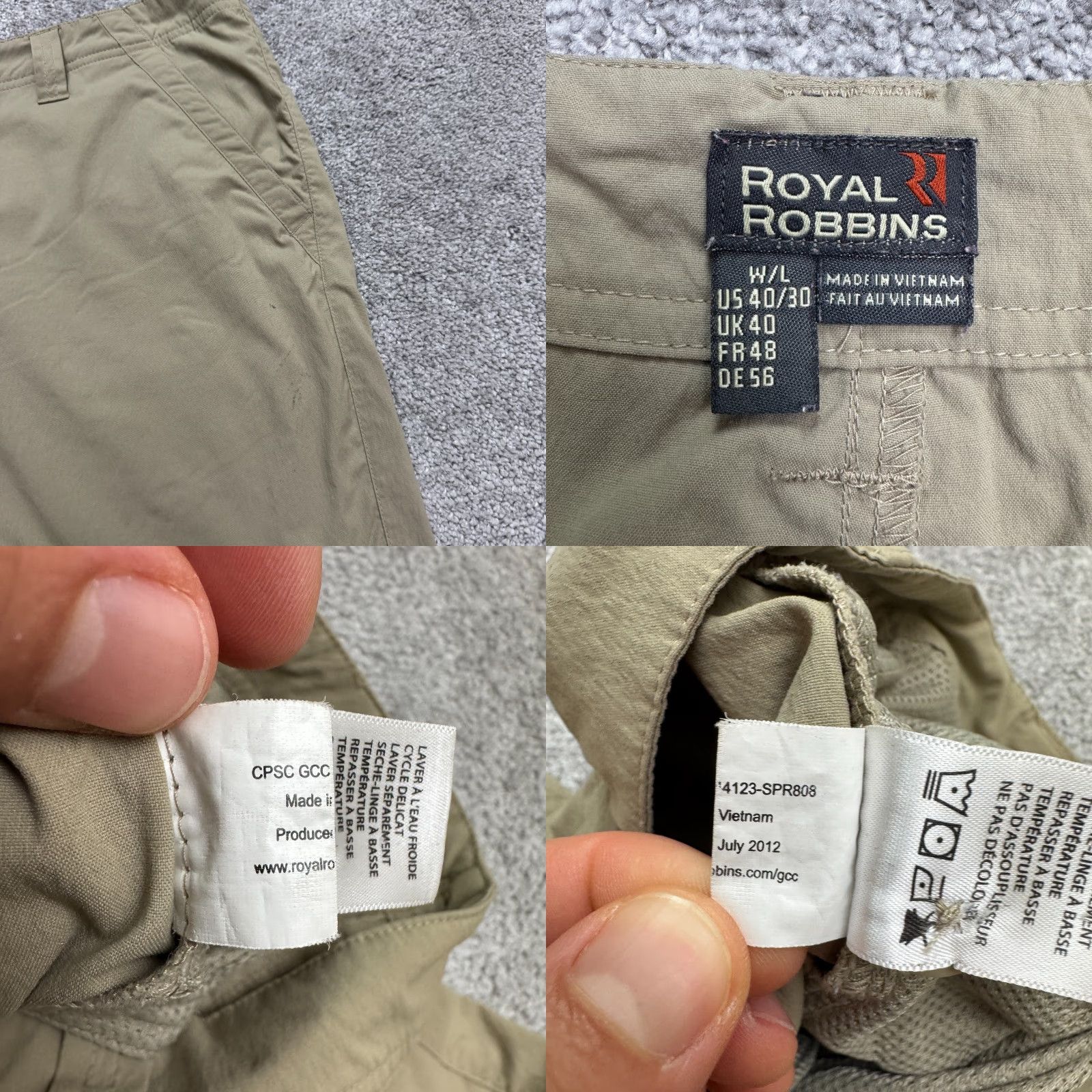 Royal Robbins Royal Robbins Pants Mens 40x30 Brown Cargo Nylon Outdoor Hiking Breathable Size US 40 / EU 56 - 8 Thumbnail
