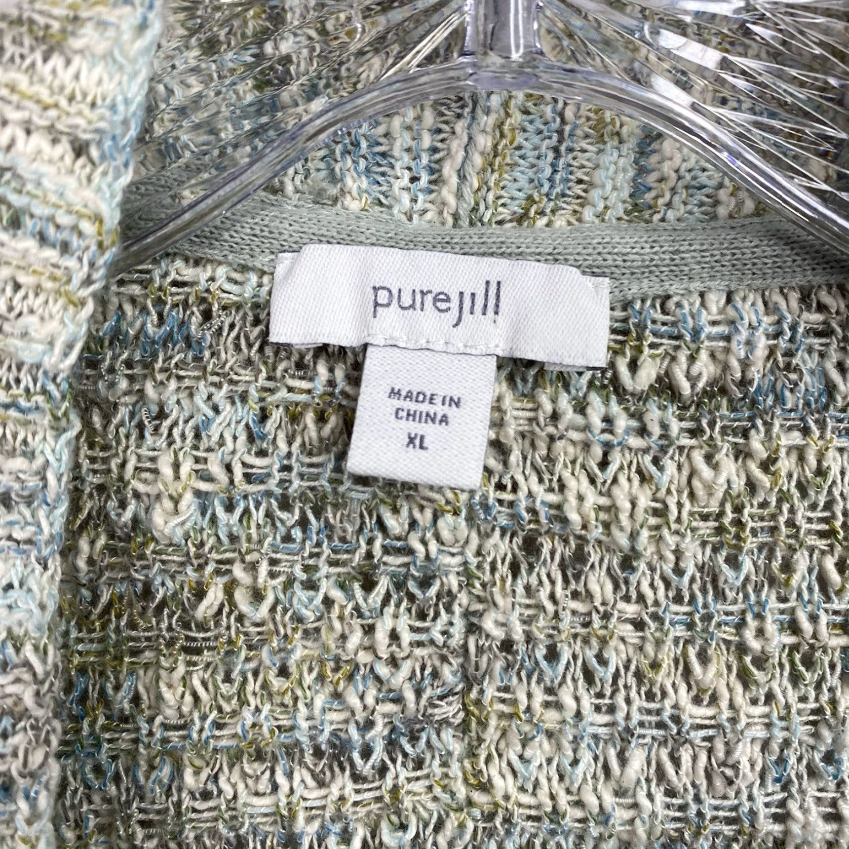 J. Jill J. Jill Cardigan Sweater Womens XL Open Front Short Sleeve Casual Knit Top Multicolor Size XL / US 12-14 / IT 48-50 - 3 Thumbnail