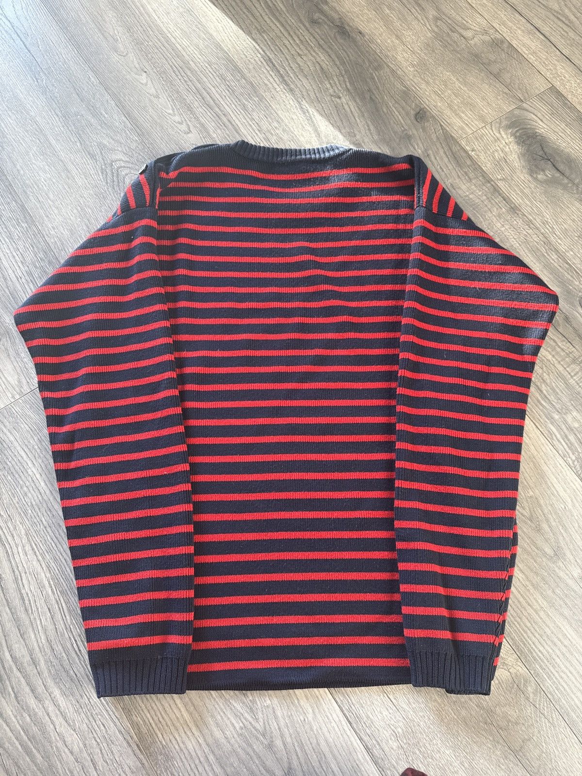 Gucci Gucci Navy Wool Sweater with Red Breton Stripes Size US XL / EU 56 / 4 - 6 Thumbnail