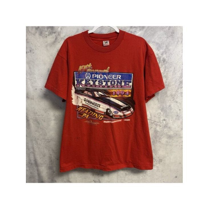Vintage Vintage 90s NHRA Drag Racing T Shirt Mens XL Red Single Stit Size US XL / EU 56 / 4 - 2 Thumbnail