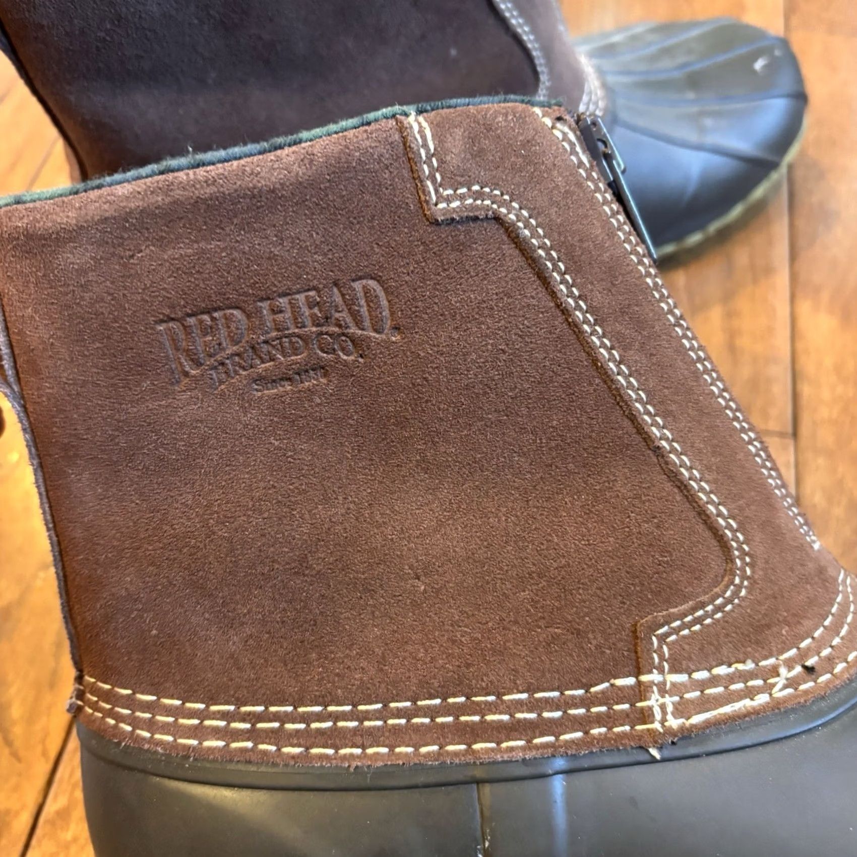 CO RedHead Brand Co Mens 3M Thinsulate ACS II Duck Boots Brown Leather 8M Front Zip Size US 8 / EU 41 - 3 Thumbnail