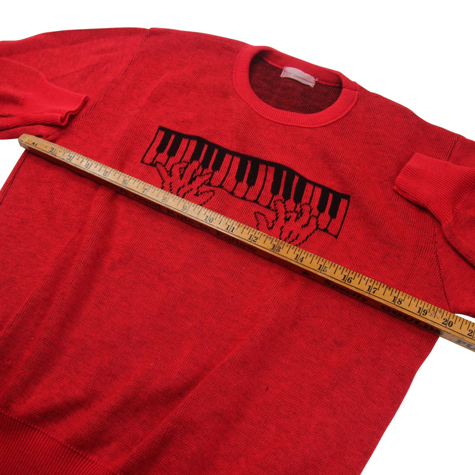 Vintage Vintage Piano Keys Knit Sweater Size L / US 10 / IT 46 - 4 Thumbnail