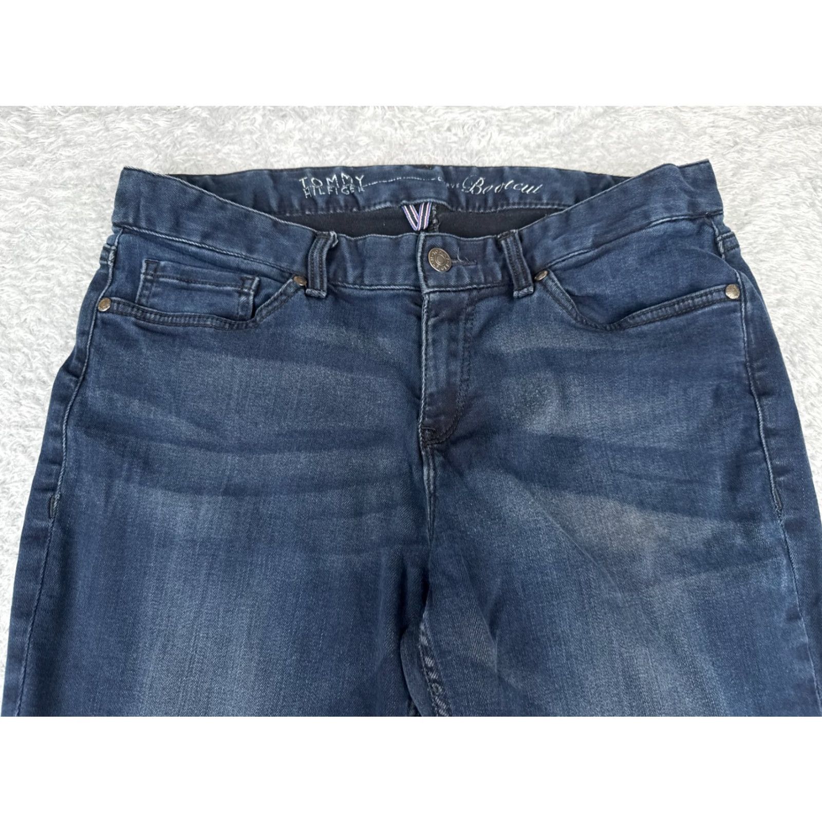 Tommy Hilfiger Tommy Hilfiger Jeans Womens 8 Curvy Bootcut Blue Dark Wash Low Rise Cotton 30x32 Size 30" / US 8 / IT 44 - 4 Thumbnail