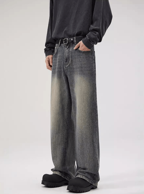 Japanese Brand × Jean Men's straight baggy trendy casual distressed wide-leg jeans Size US 32 / EU 48 - 4 Thumbnail