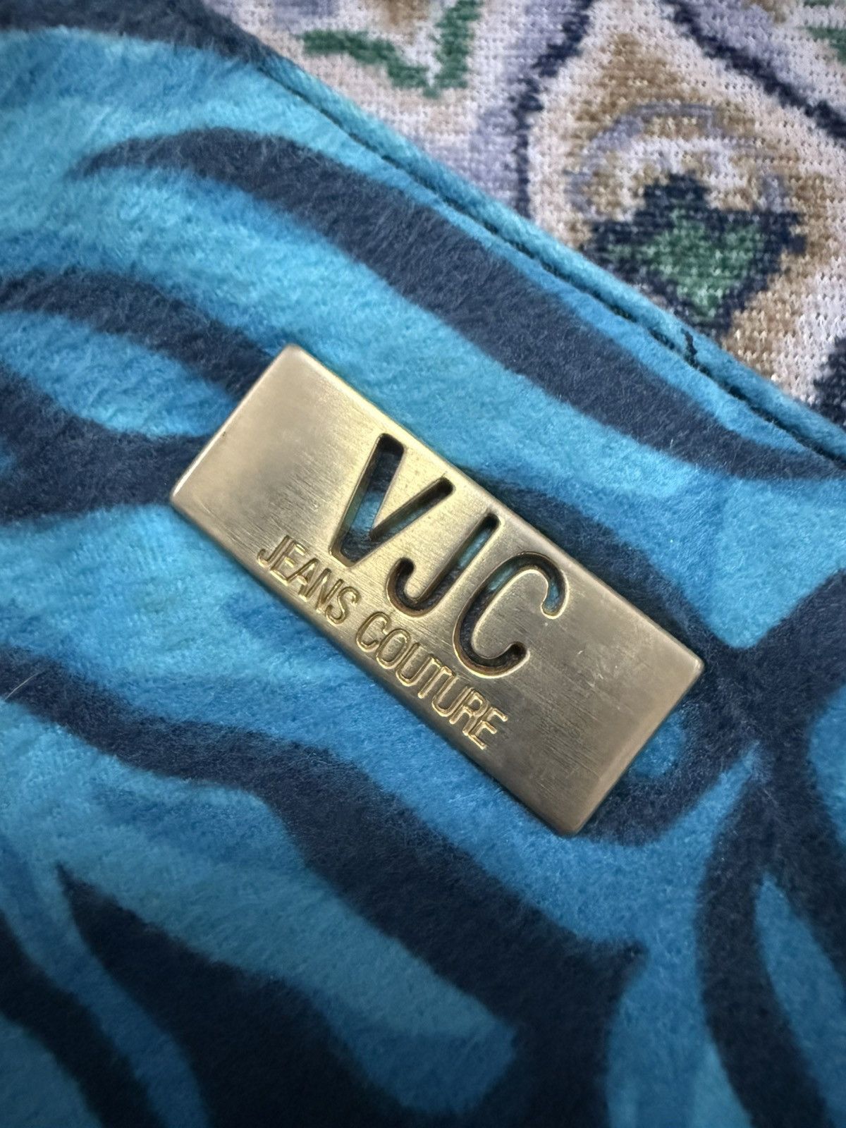 Versace Versace Jeans Couture faux fur handbag blue zebra stripe Size ONE SIZE - 5 Thumbnail