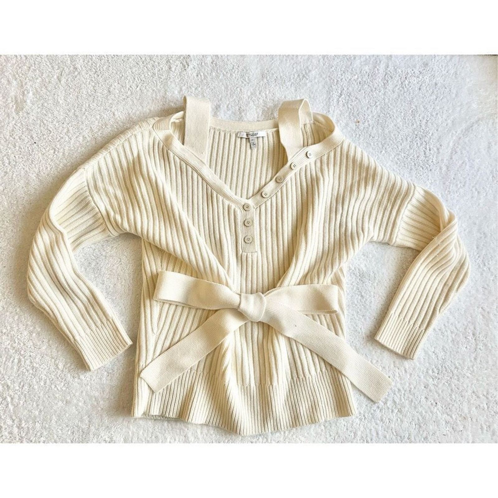 Derek Lam 10 Crosby Derek Lam 10 Crosby Cold Shoulder Cashmere Wool Sweater Size S / US 4 / IT 40 - 3 Thumbnail