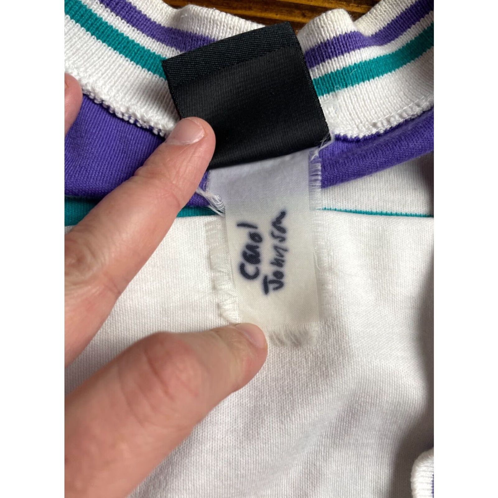 Jantzen JANTZEN Classics Sweater Women's L Multicolor Striped V-Neck Short Sleeve Pullover Knit Shirt Size L / US 10 / IT 46 - 6 Thumbnail