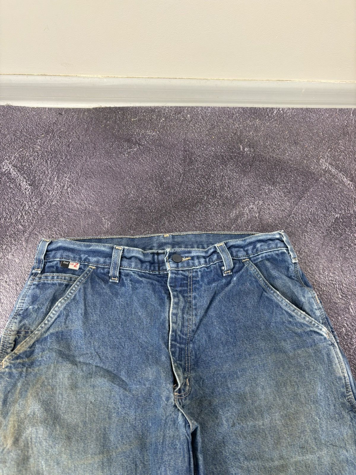 Carhartt Vintage Carhartt Flame Resistant Blue Hype Denim Jeans Size US 31 - 11 Thumbnail