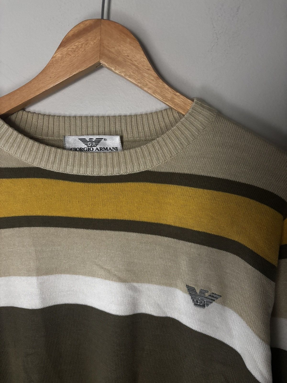 Giorgio Armani Vintage Giorgio Armani Striped Sweater Size US M / EU 48-50 / 2 - 1 Thumbnail