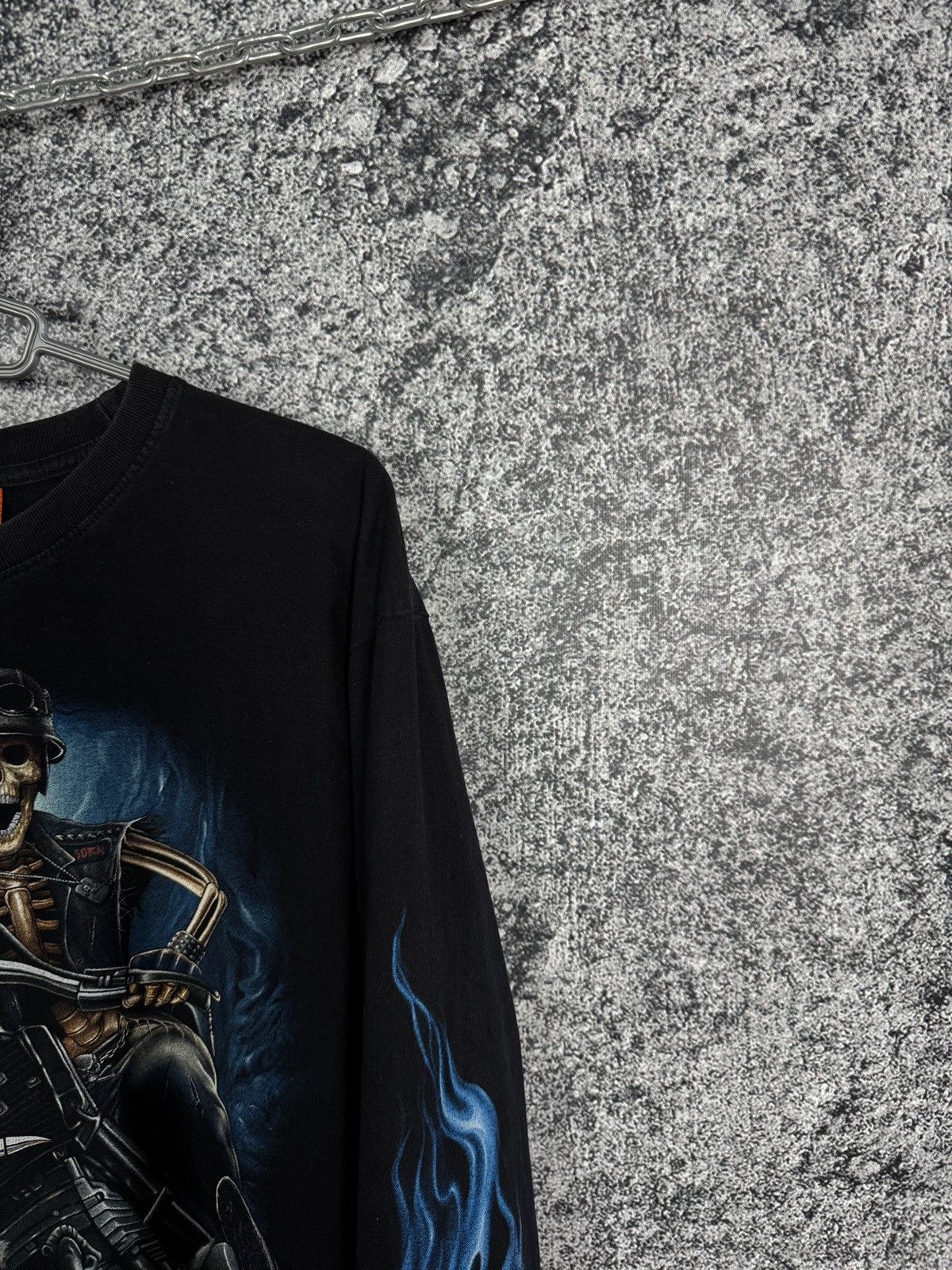 Vintage Rock Eagle Long Sleeve Tee Vintage Skeleton Motorcycle XL Size US XL / EU 56 / 4 - 3 Thumbnail