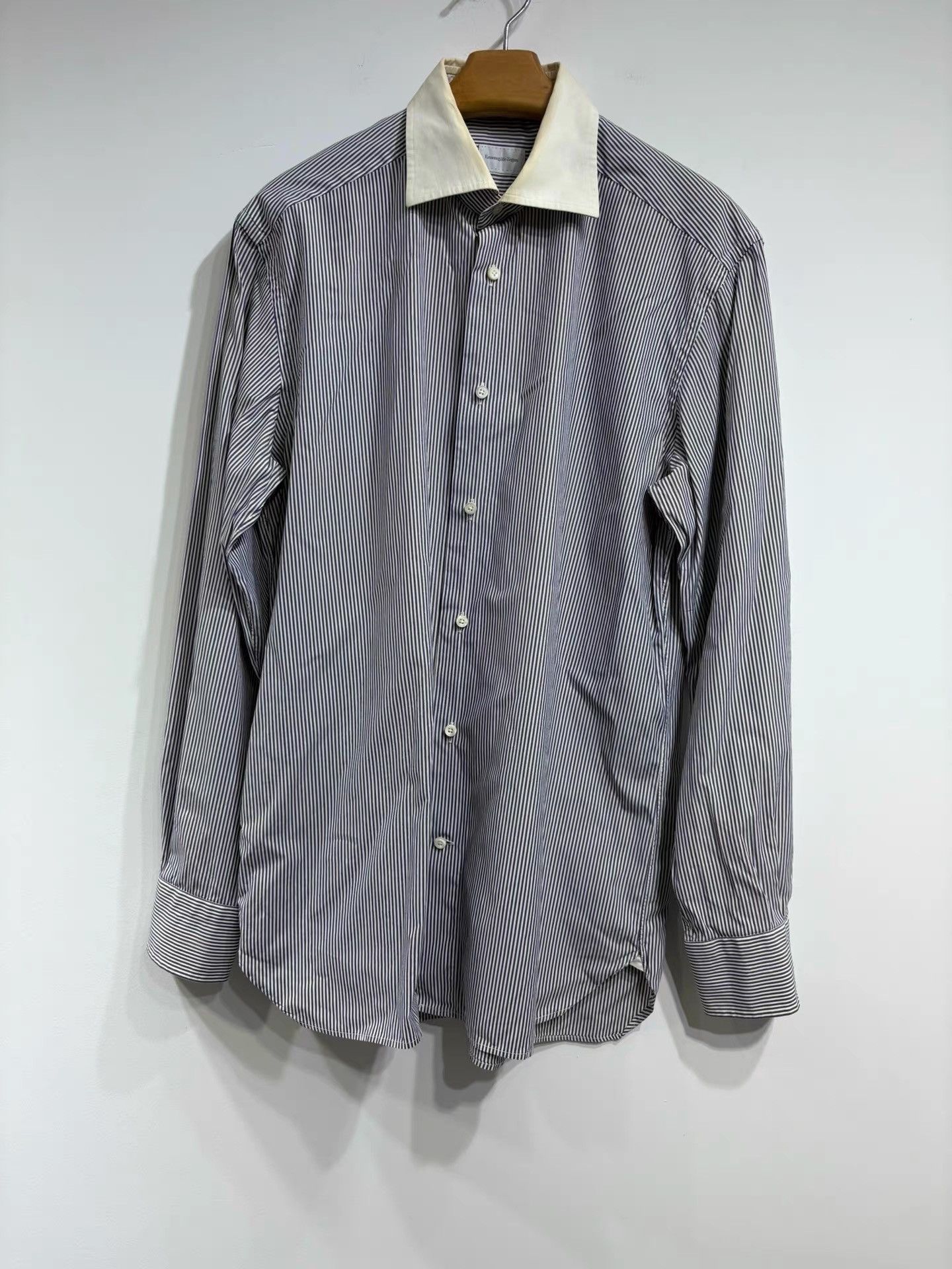 Ermenegildo Zegna Ermenegildo Zegna Striped Long Sleeve Shirt K29 Size US XXS / EU 40 - 1 Thumbnail