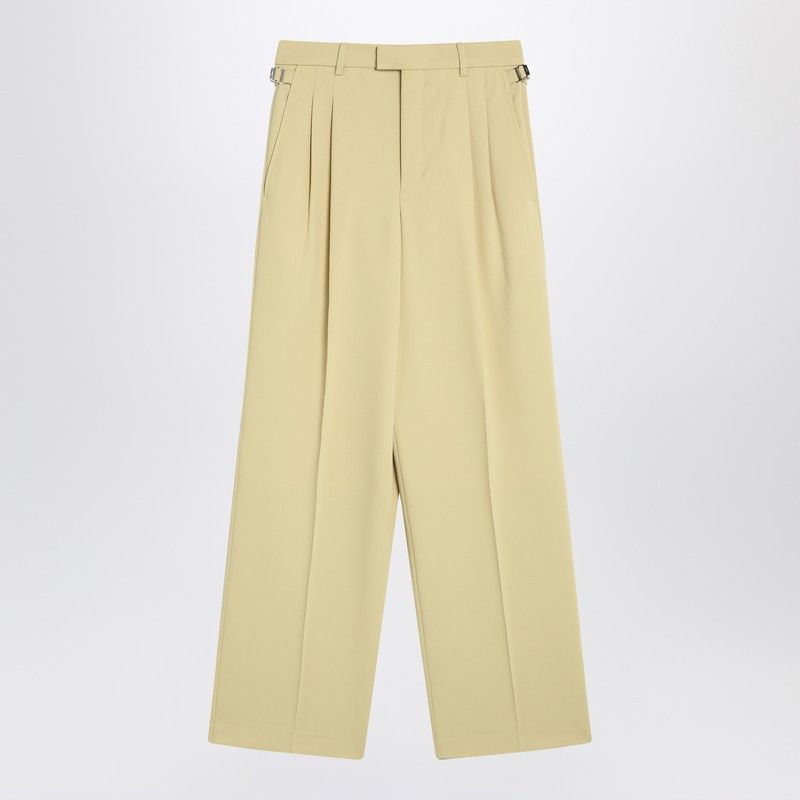 AMI Ami Paris Wide Lime-Coloured Wool Trousers Size 27" / US 4 / IT 40 - 1 Thumbnail
