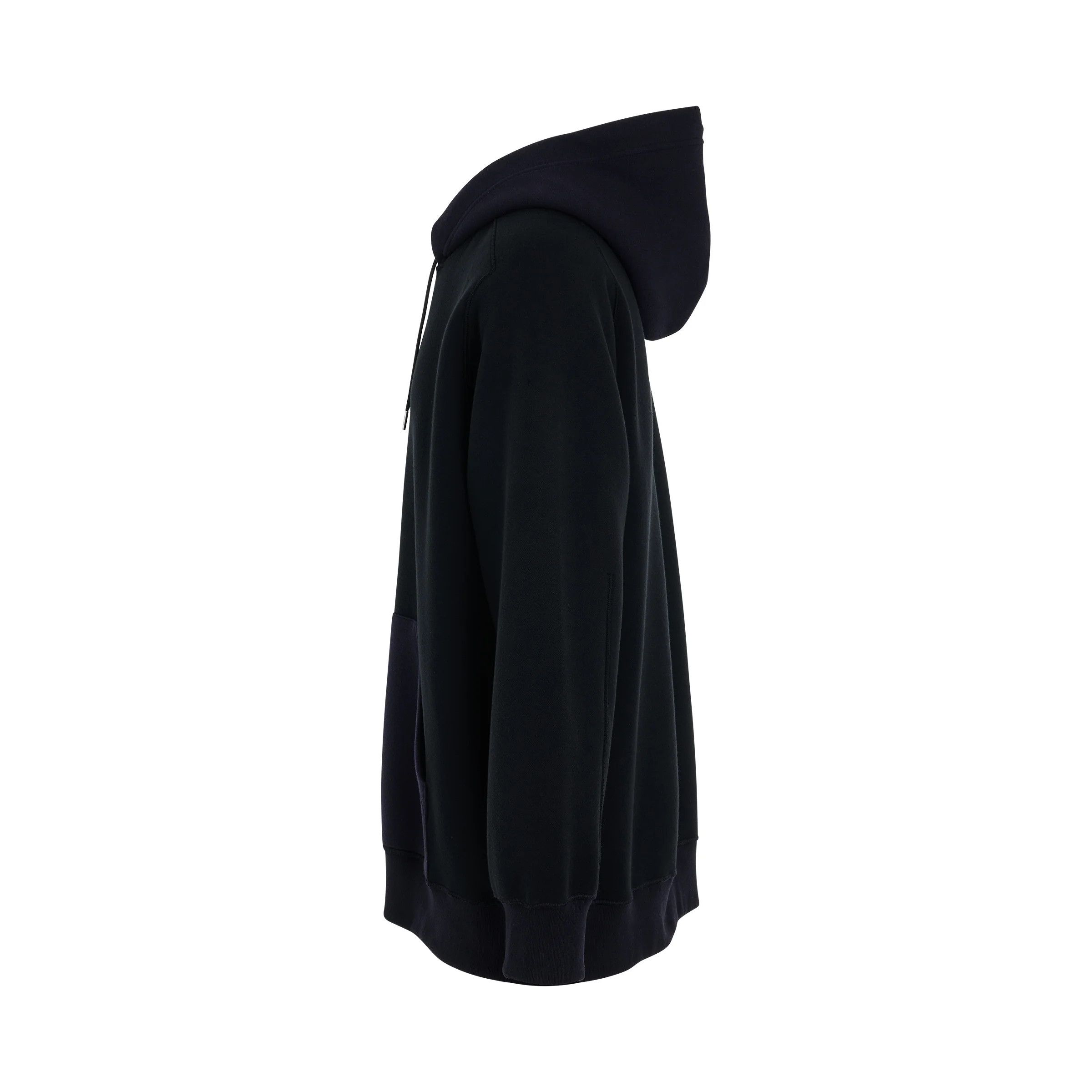 Sacai o1mris0824 Sweat Mix Hoodie in Black Size US M / EU 48-50 / 2 - 3 Thumbnail