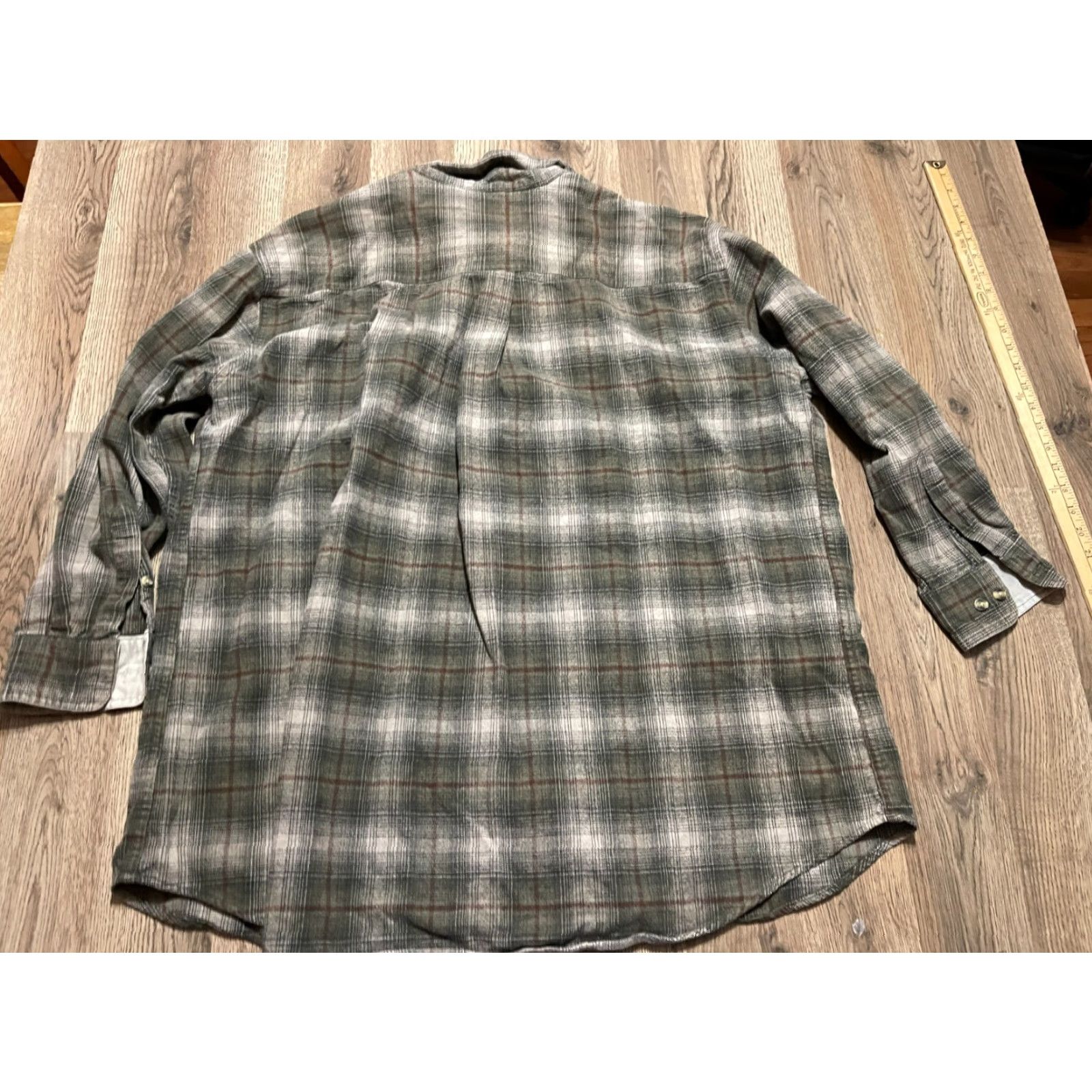 Vintage Elkmont Shirt Mens 4X Green Orange White Plaid Flannel Button Up Casual Winter Spring Fall Button-Down Collar Womens? Size US XXL / EU 58 / 5 - 2 Thumbnail