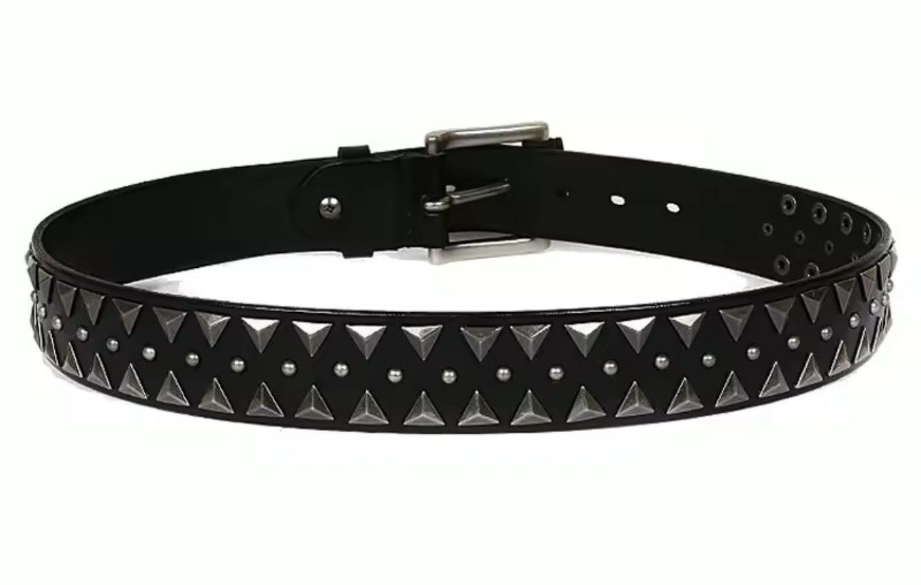 Leather × Other Heavy Metal Genuine Leather Rivert Punk Belt Size ONE SIZE - 2 Thumbnail