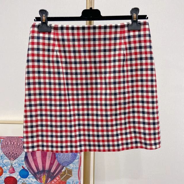 Dior Dior Red plaid wool skirt Size 26" / US 2 / IT 38 - 2 Thumbnail
