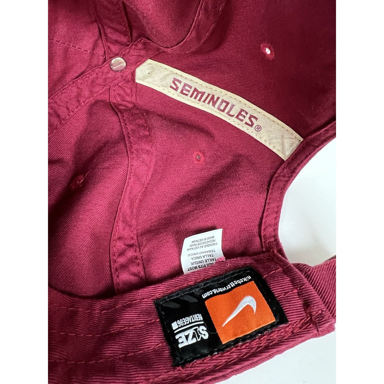 Nike Nike Florida State Seminoles Strapback Hat Cap Embroidered S Size ONE SIZE - 9 Thumbnail