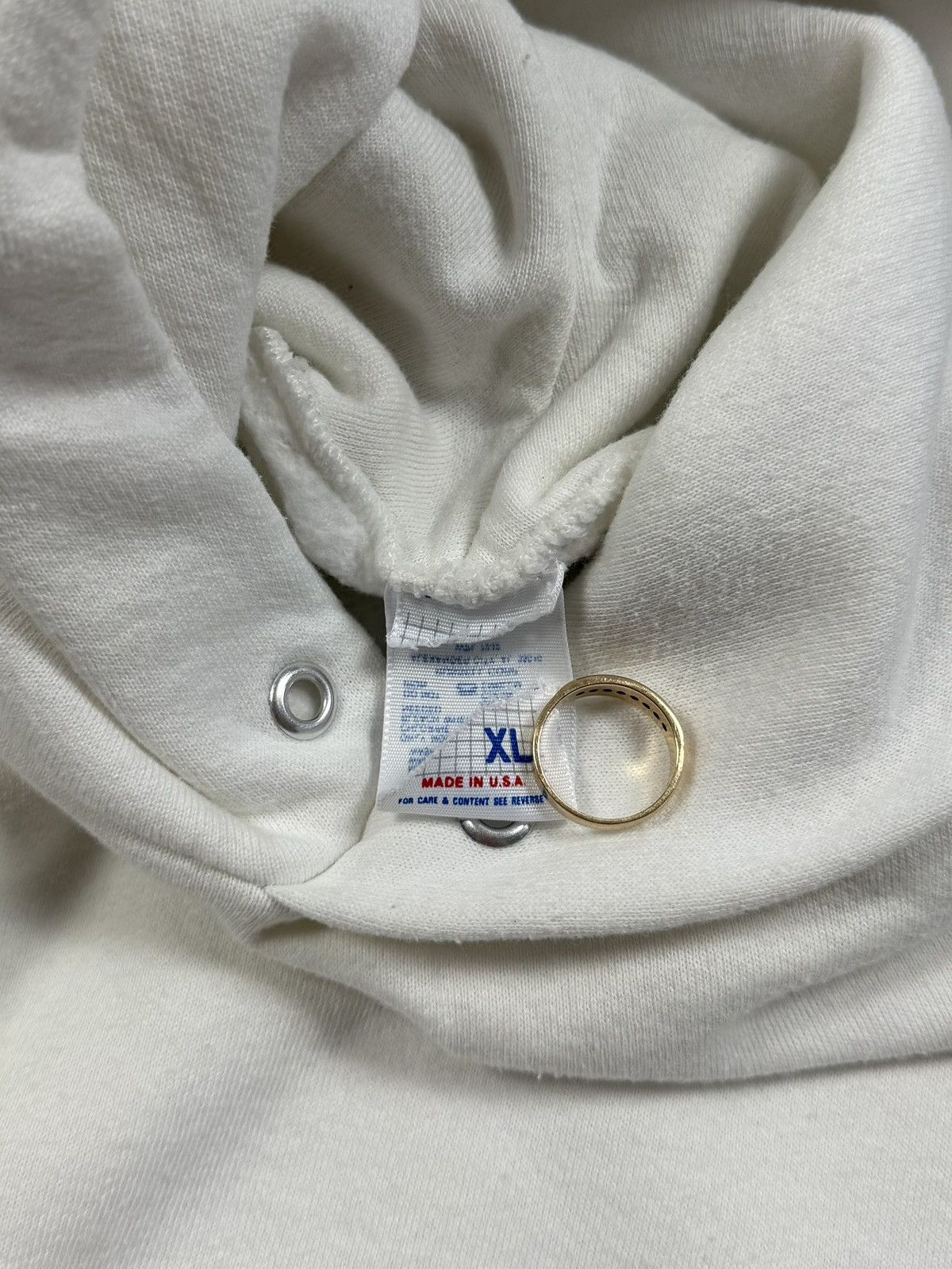 Jerzees Vintage 80s 90s Jerzees White Hoodie Blank Sweatshirt USA Size US XL / EU 56 / 4 - 7 Thumbnail