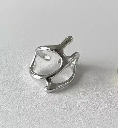 Ring Of Fire Abstract Ring Slime Silver Modern Punk Art Psychedelic Size ONE SIZE - 2 Thumbnail