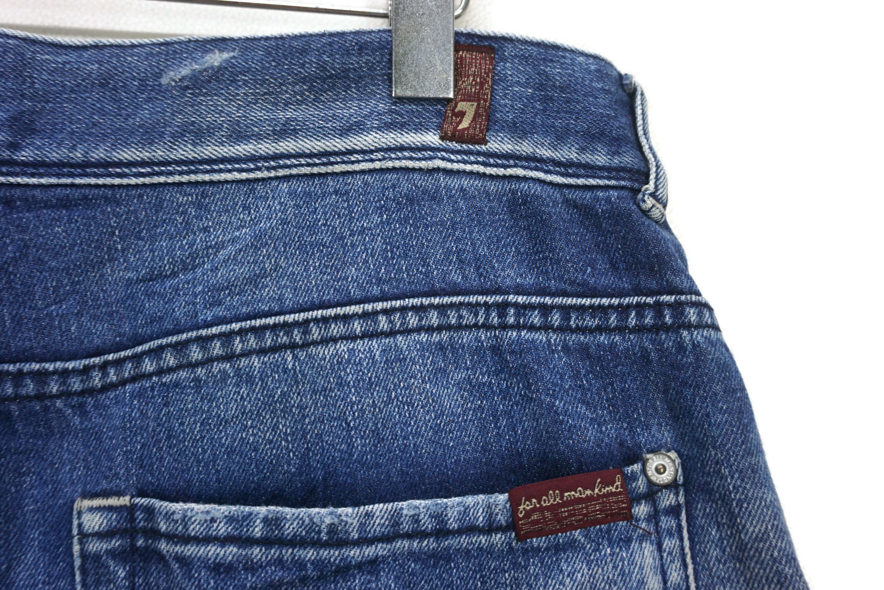 7 For All Mankind Selvedge Jeans Size 32 fit W34xL33.5 Larry Distressed Denim Size US 32 / EU 48 - 14 Thumbnail
