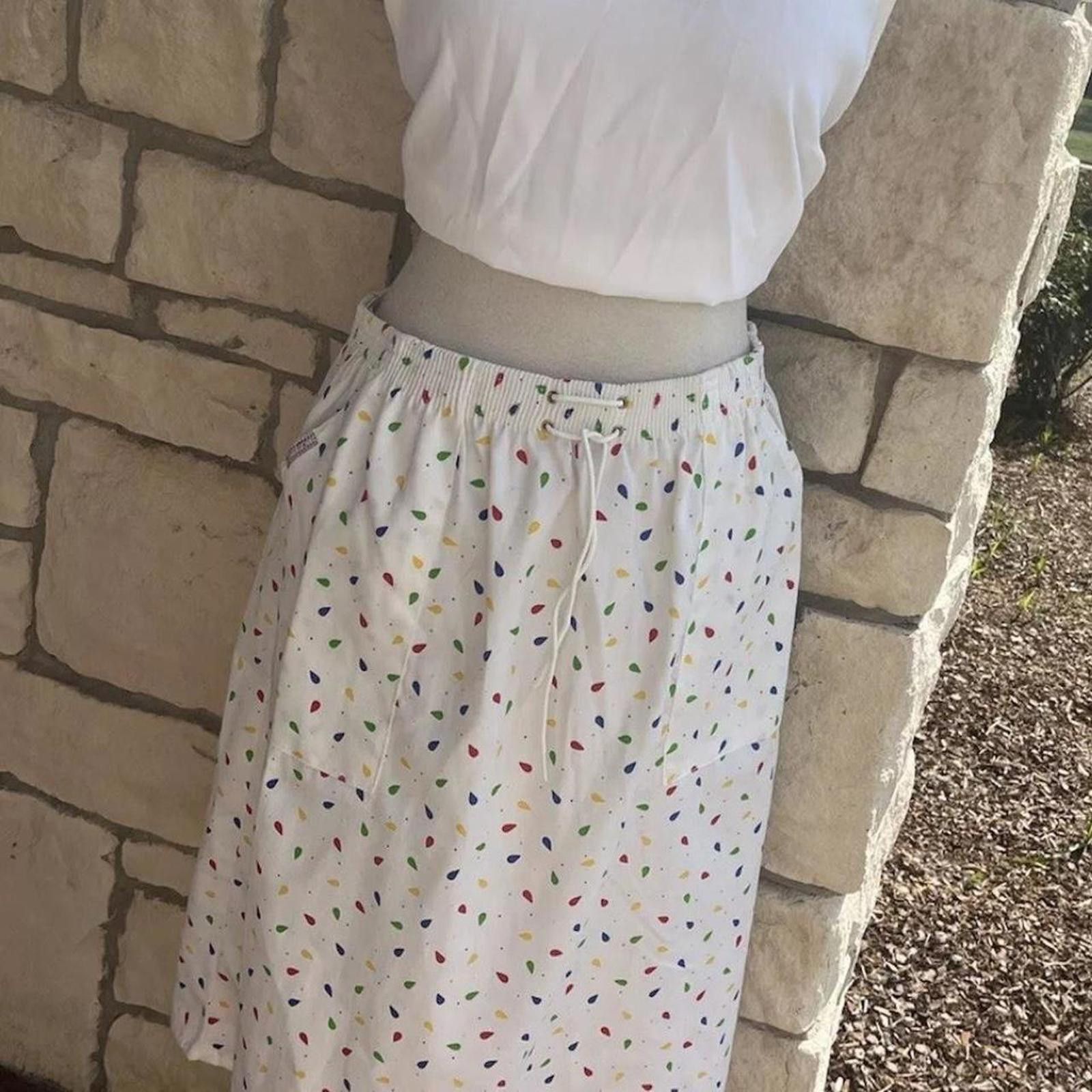 Other White cotton vintage mini skirt polka dots #polkadot Size 32" / US 10 / IT 46 - 1 Thumbnail