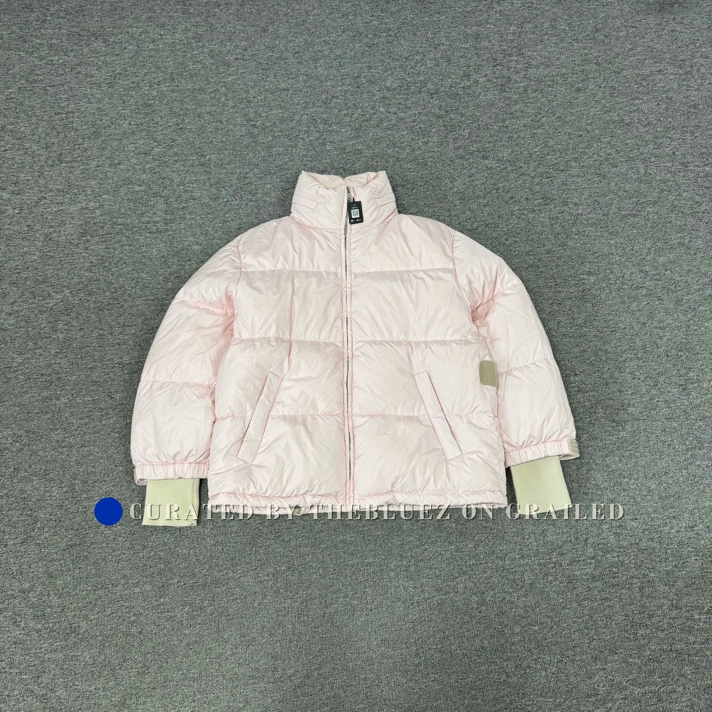 Prada Light Pink Stand Collar Oversized Down Jacket