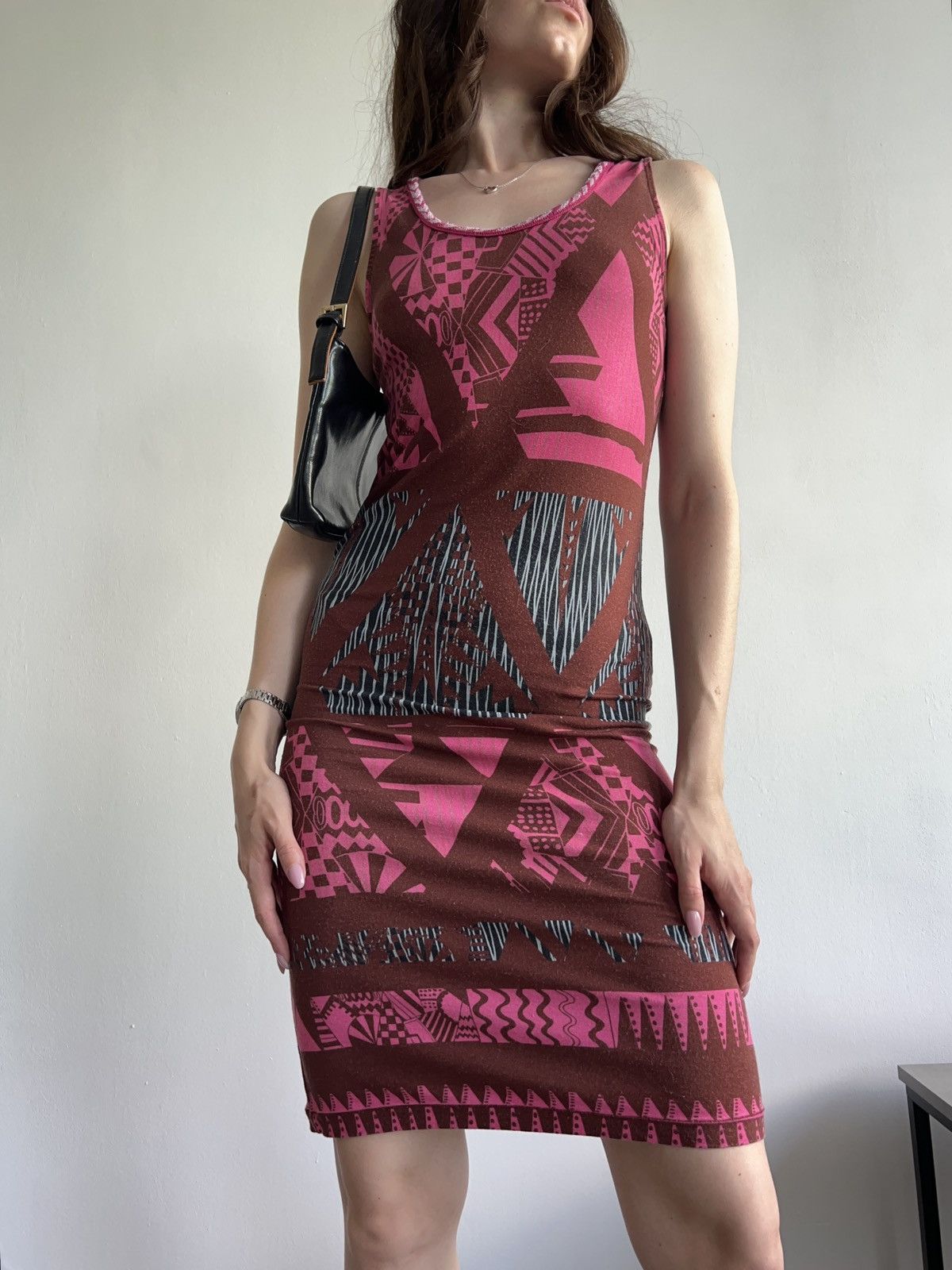 Custo Barcelona × Vintage CUSTO BARCELONA Vintage Y2K Geometric Mini Dress Size S / US 4 / IT 40 - 1 Thumbnail