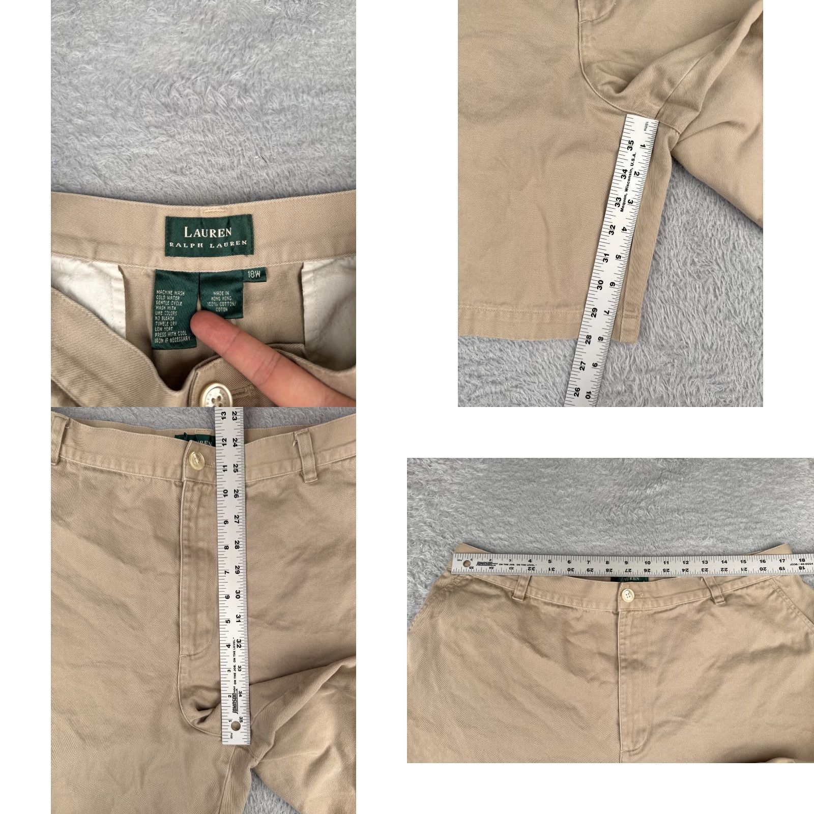 Ralph Lauren Lauren Ralph Lauren Shorts Women 18W Beige 100% Cotton Twill Chino Hiking Activewear 8in Inseam Size 40" / US 18 - 8 Thumbnail
