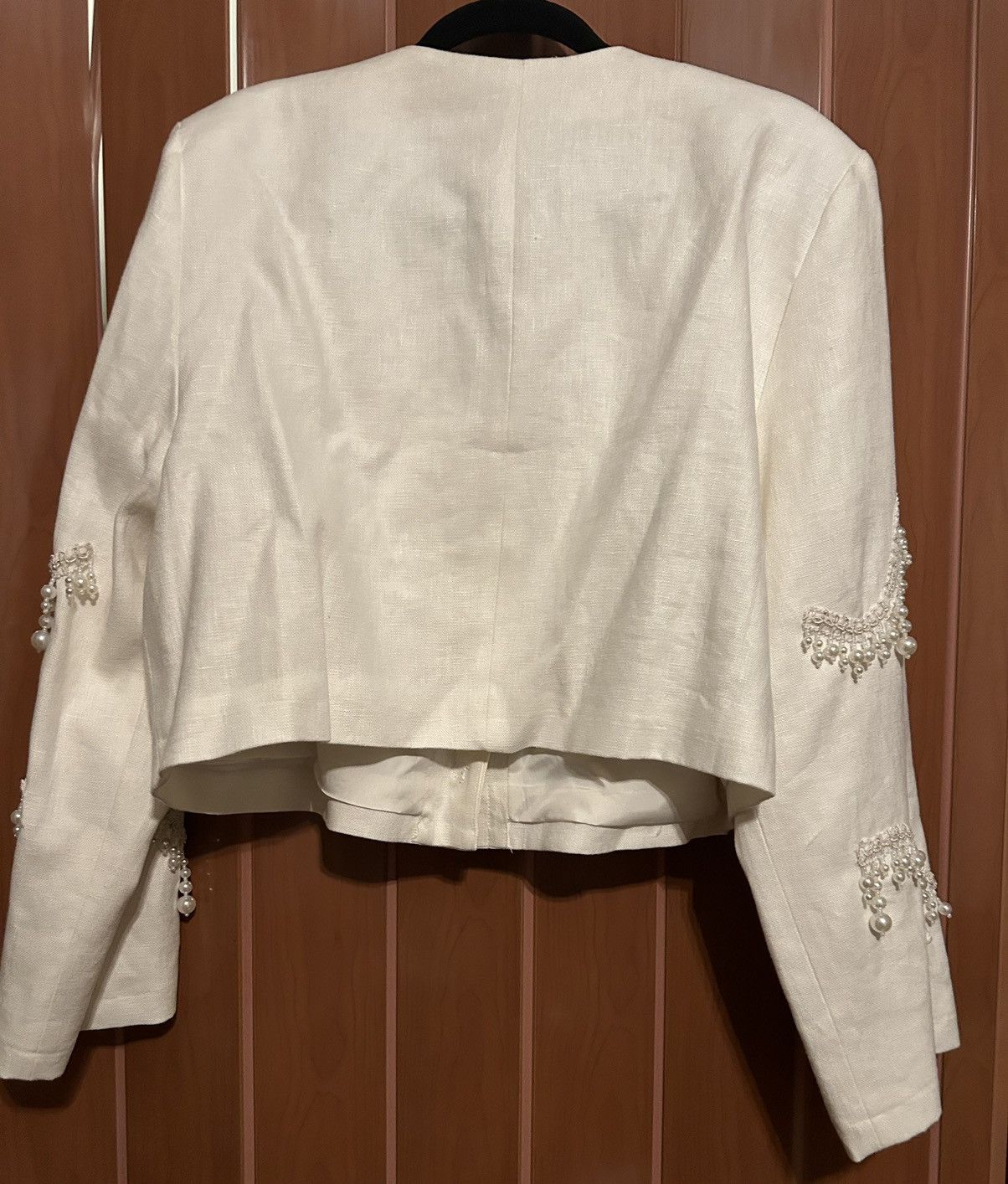 H&M H & M beaded jacket linen Size L / US 10 / IT 46 - 6 Thumbnail