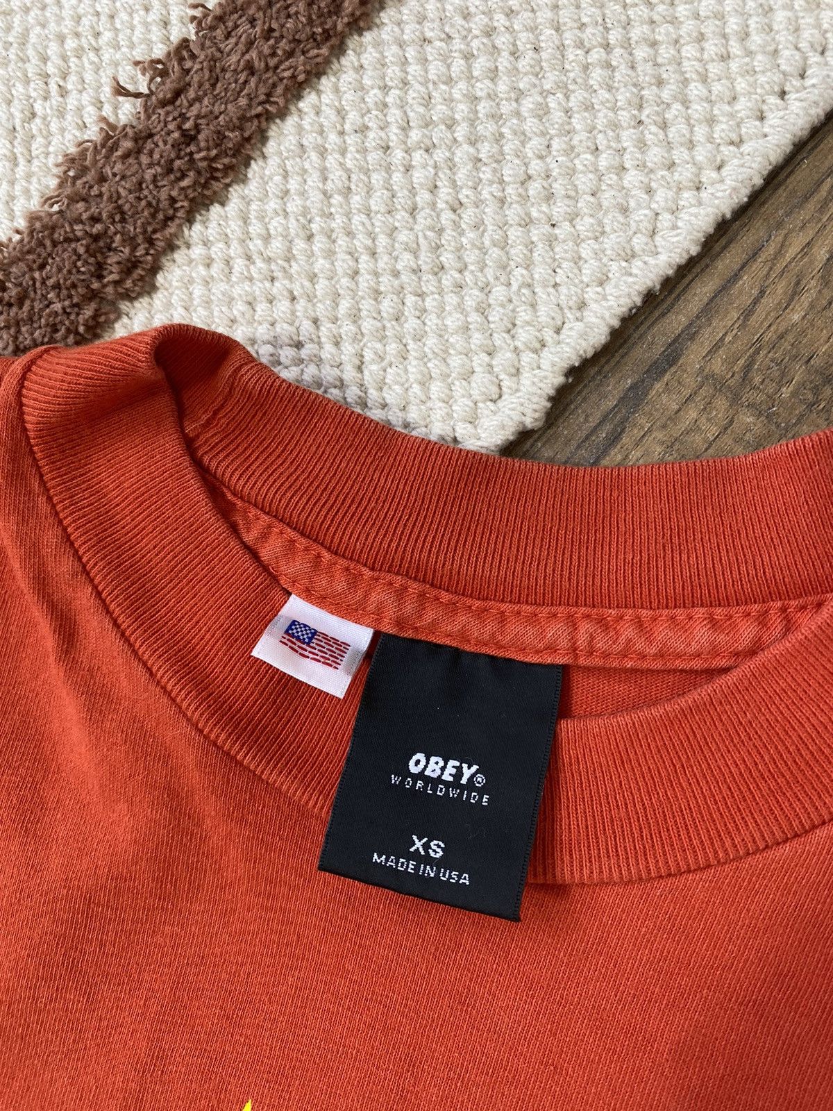 Obey ORANGE FIRE VINTAGE OBEY CROP TEE Size XS / US 0-2 / IT 36-38 - 3 Thumbnail