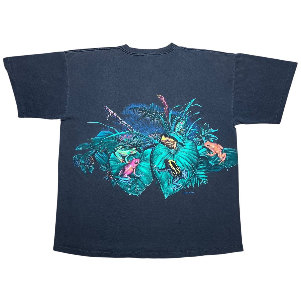 Vintage Vintage 1990s Frog Amphibian Nature Wrap Around Graphic Tee Size US XXL / EU 58 / 5 - 2 Thumbnail