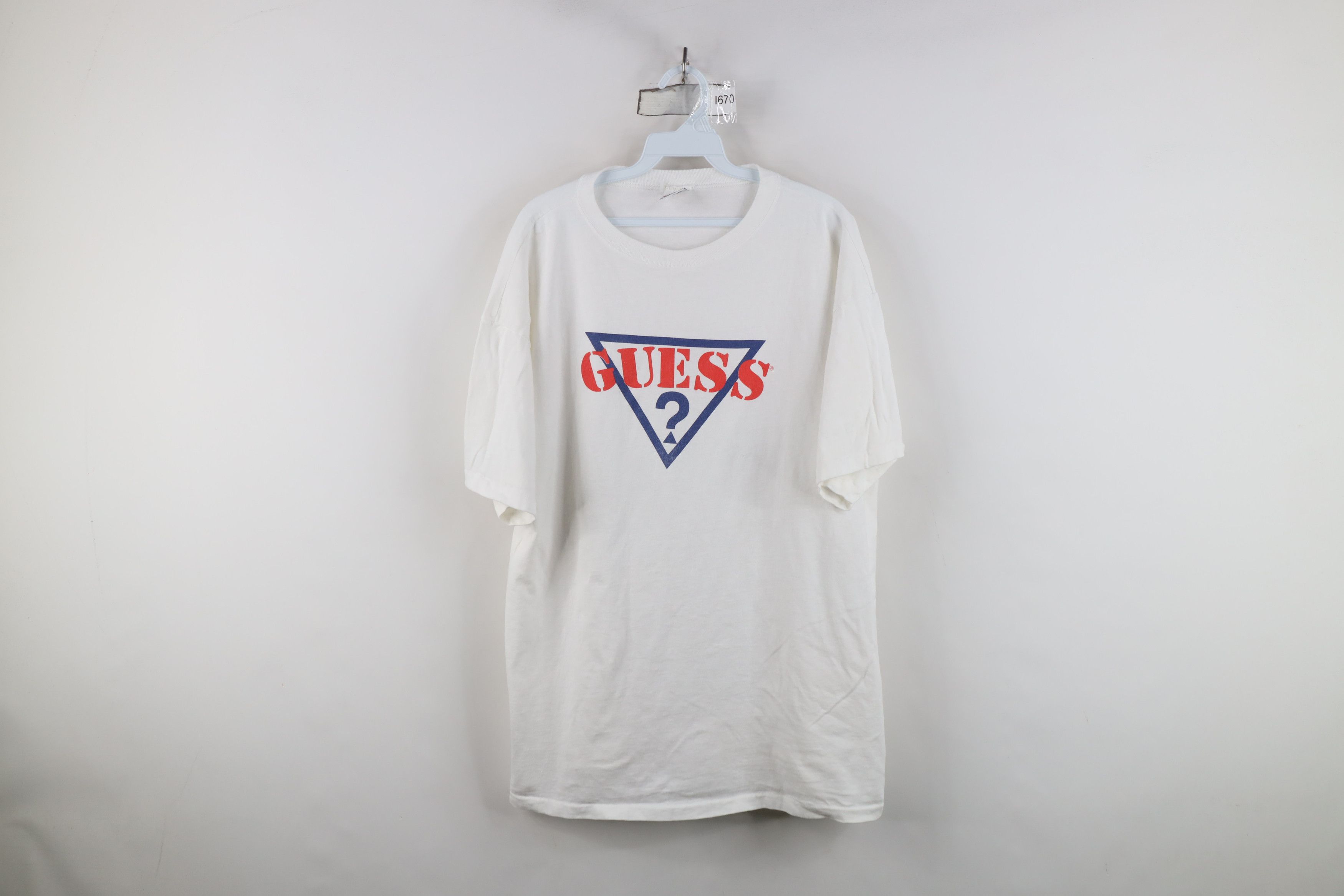Guess Vintage 90s Guess Big Logo Short Sleeve T-Shirt White USA Size US L / EU 52-54 / 3 - 1 Thumbnail