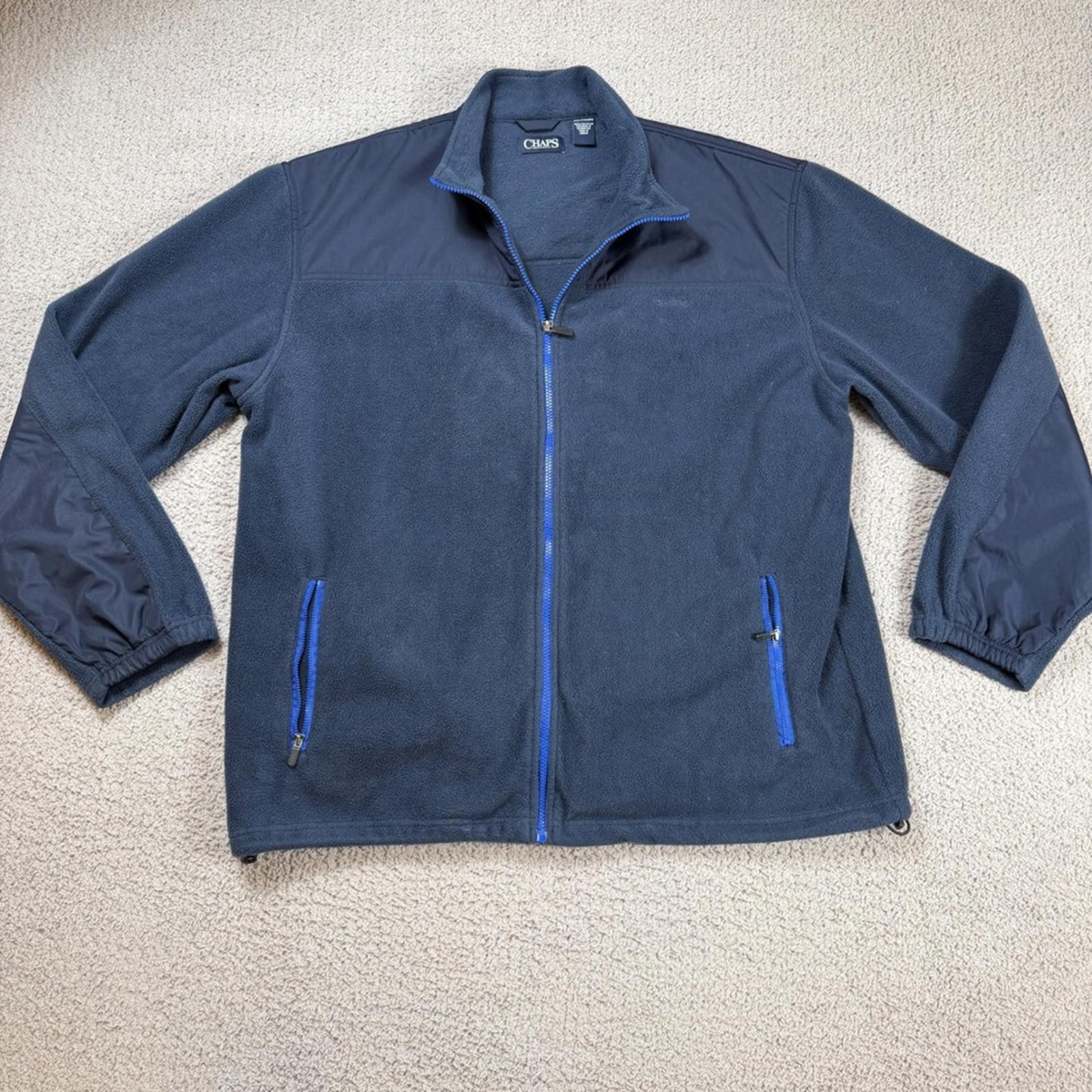 Chaps Chaps Men XXL Navy Fleece Full Zip Jacket Mock Neck Size US XXL / EU 58 / 5 - 1 Thumbnail