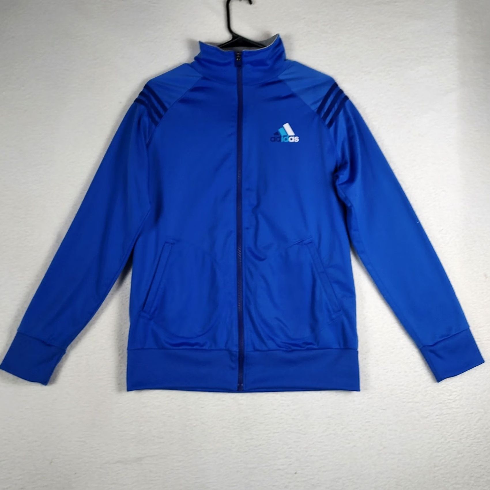 Adidas Adidas Mens L Blue Climalite Track Jacket Full Zip Training Athletic Shirt Size US L / EU 52-54 / 3 - 2 Thumbnail