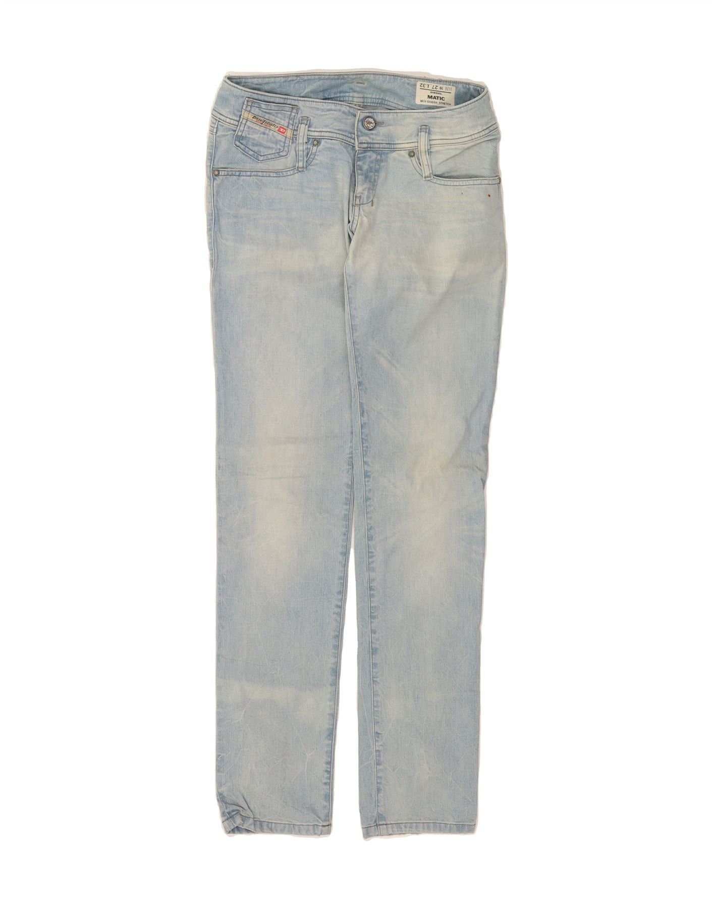 Diesel Womens Matic Slim Jeans W27 L32 Blue Cotton Size 42" / US 20 - 1 Thumbnail