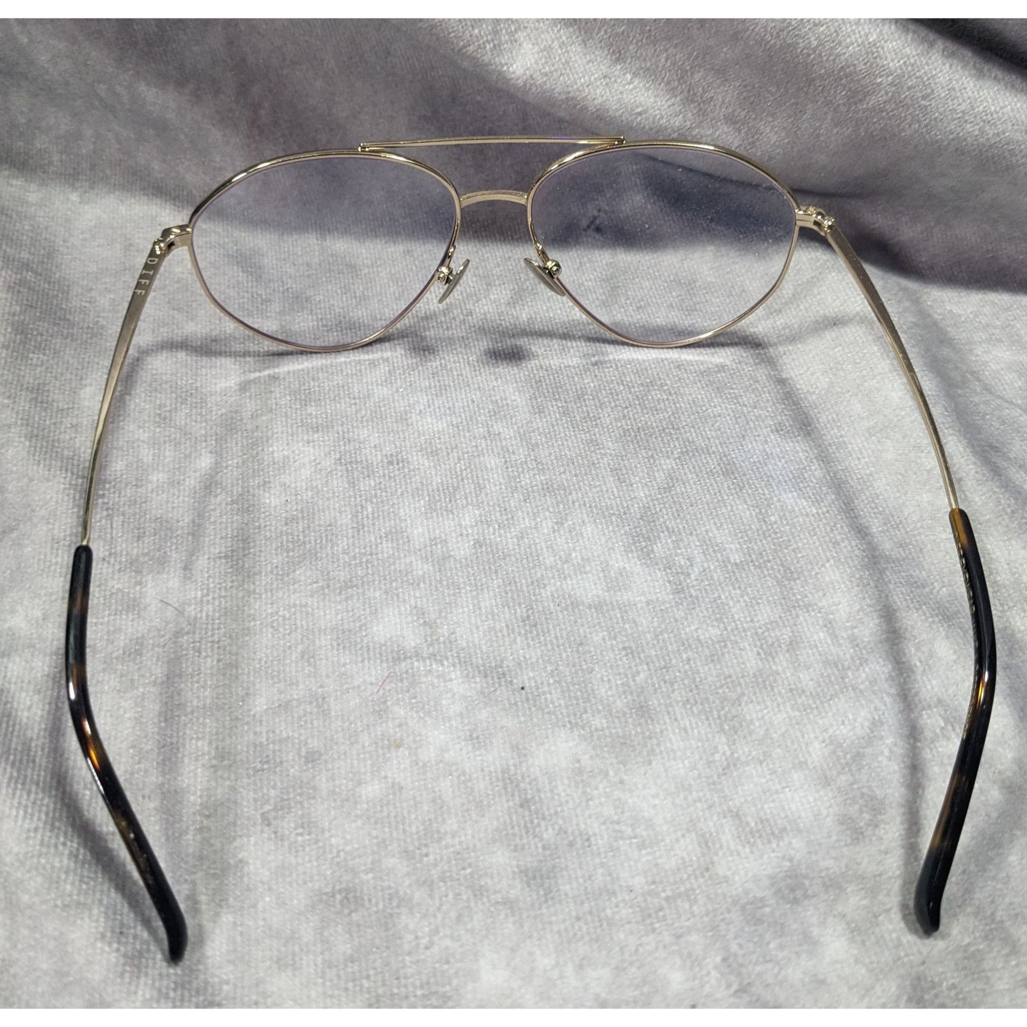 Other Diff Eyewear Scout Aviator Gold And Tortoise Blue Light Glas Size ONE SIZE - 4 Thumbnail