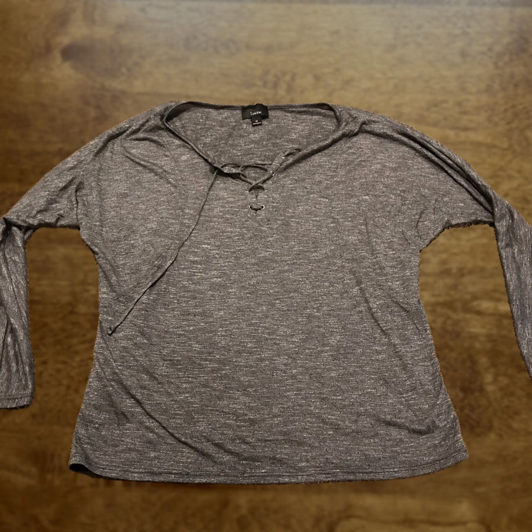 Vintage Lumiere M & M Gray Long Sleeve Shirt Cotton Blend USA Blouse Womens Regular Size M Size M / US 6-8 / IT 42-44 - 1 Thumbnail