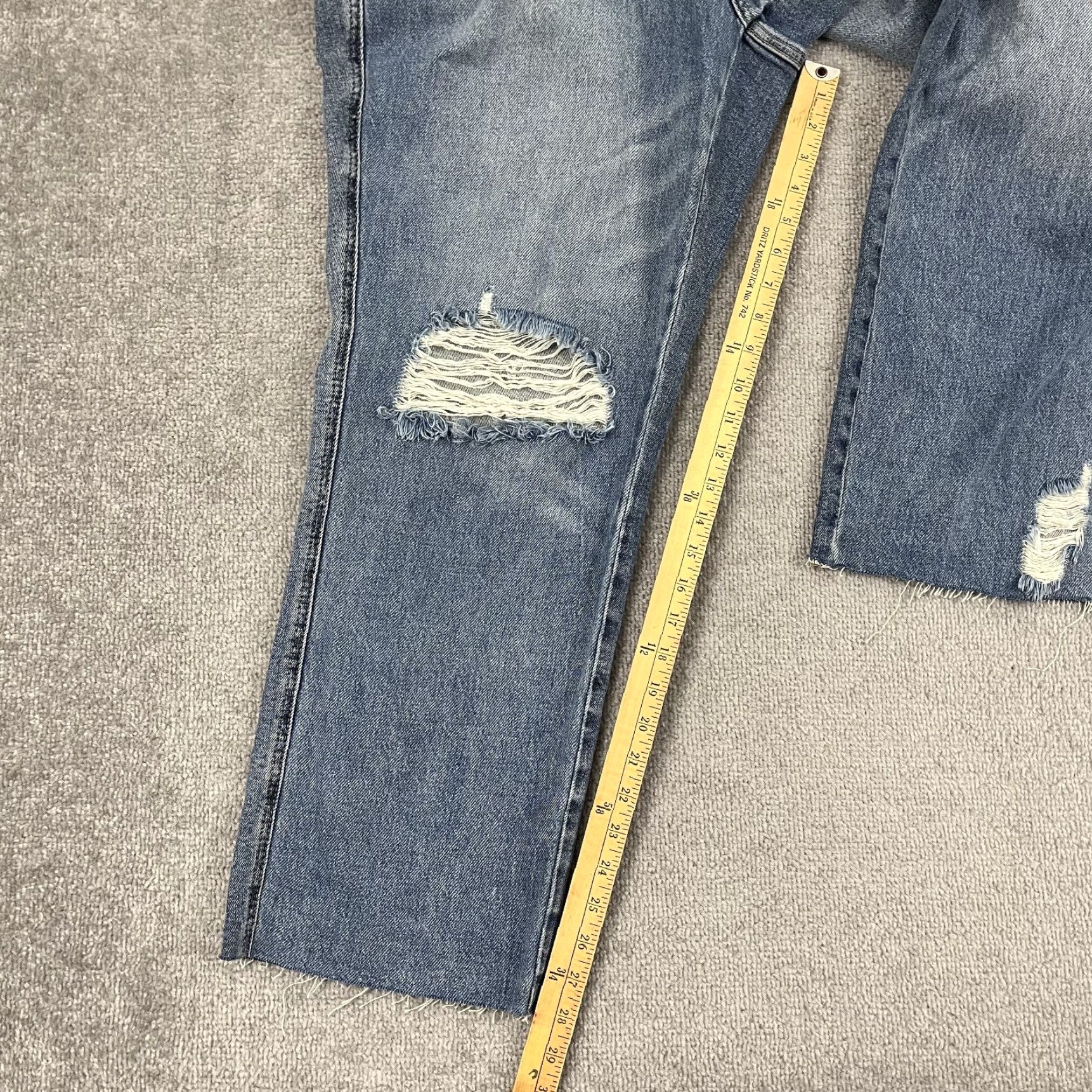 Vintage Judy Blue Jeans Women 16W / W36 L28 Straight Fit Distressed Stretch NEW Denim Jeans City College 90s Womens Size 38" / US 16 / IT 52 - 6 Thumbnail
