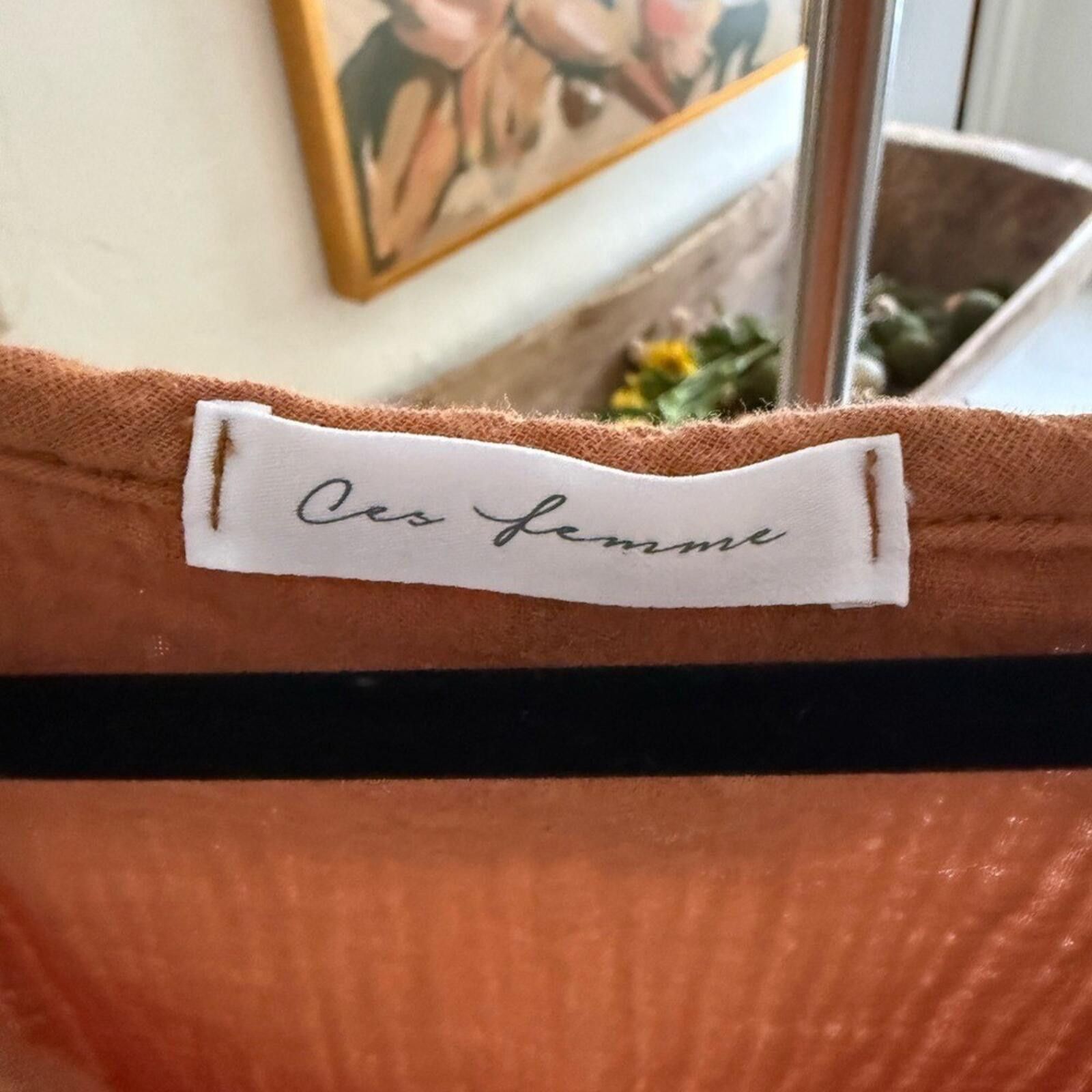 Other Ces Femme Rust Orange Maxi Dress Size 10 Boho V Neck Flowy Size L / US 10 / IT 46 - 7 Thumbnail