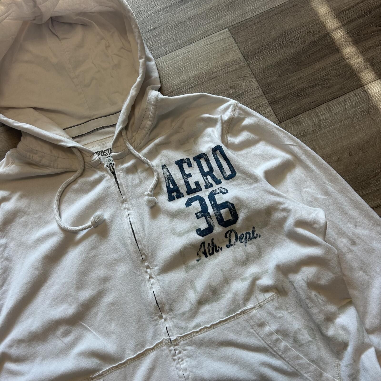 Aeropostale Sick Y2k Aeropostale Aero White Zip-Up Hoodie size XL Size US XL / EU 56 / 4 - 2 Thumbnail