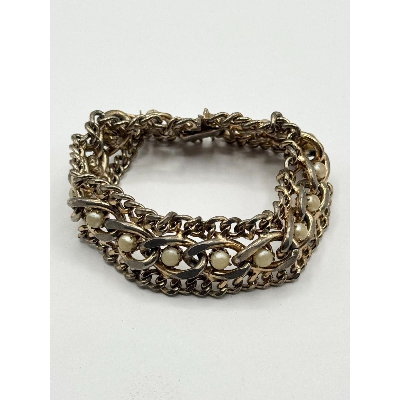 Vintage Vintage chain faux pearl bracelet Size ONE SIZE - 2 Thumbnail