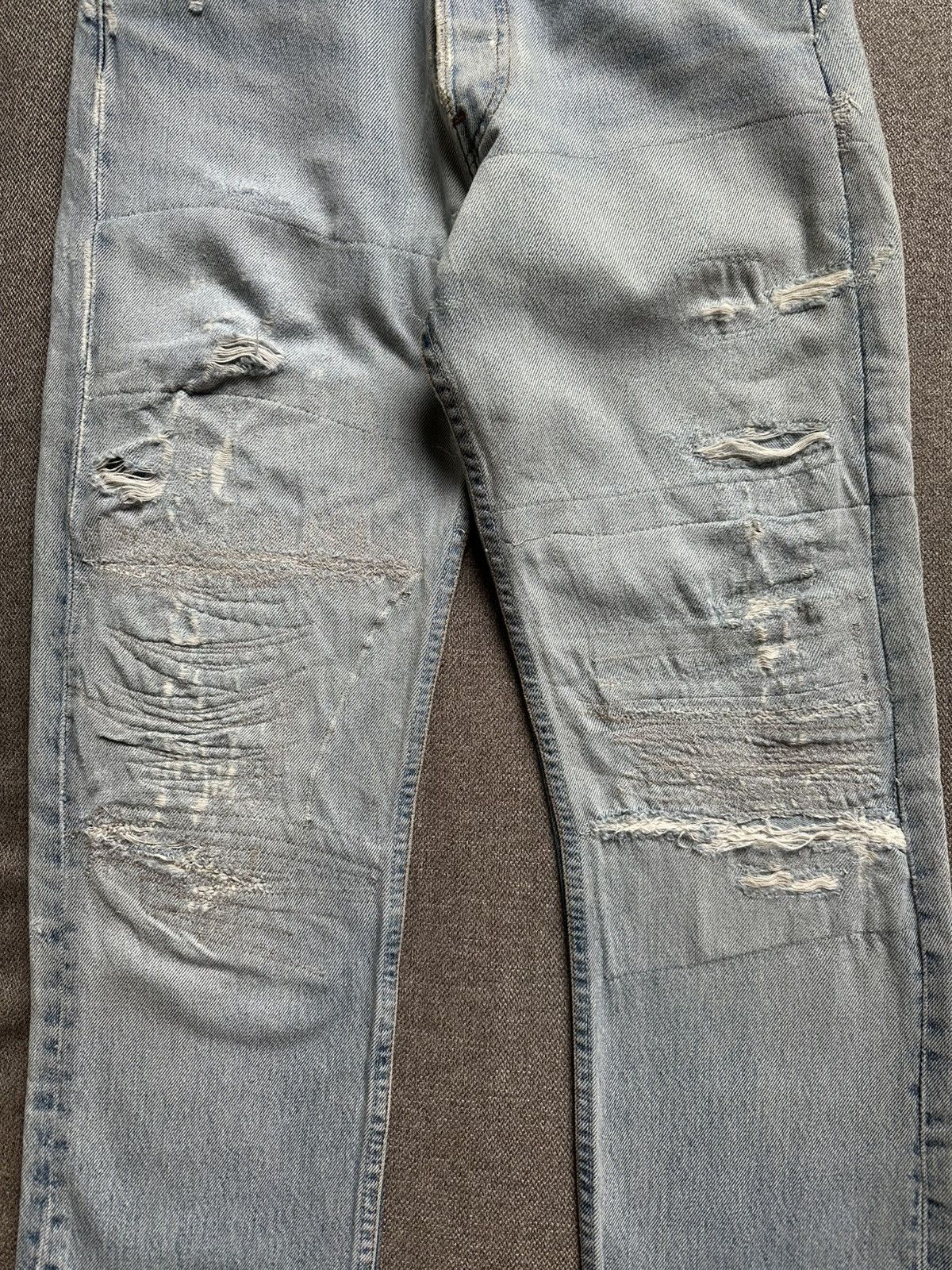 Levi's Levi's 501 repaired/stitched/sashiko distressed jeans Size US 28 / EU 44 - 4 Thumbnail